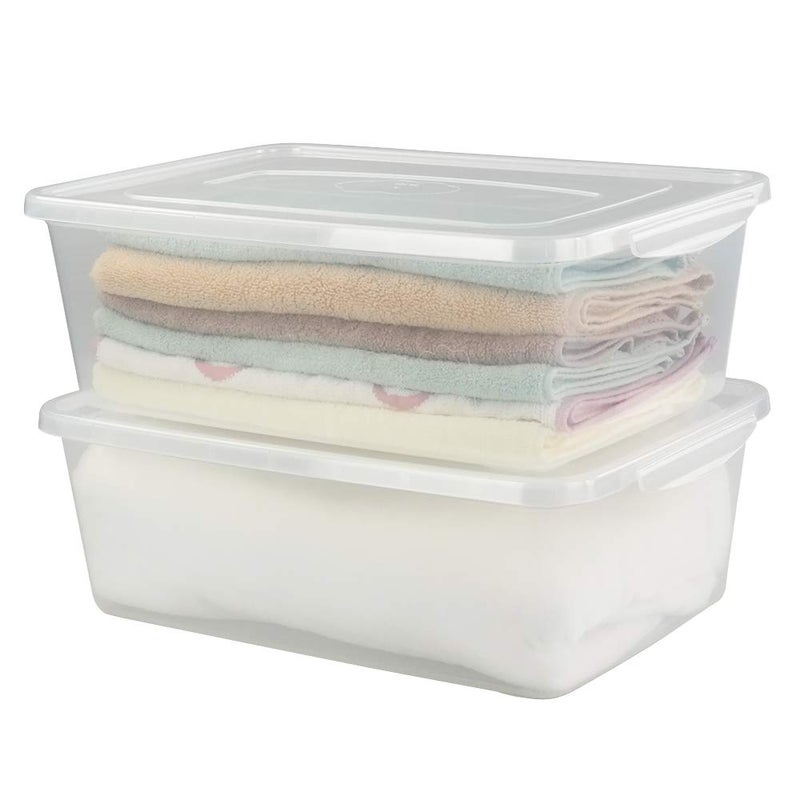 Anbers 16 Quart Clear Latching Storage Containers with Lid, Plastic Storage Box, 2 Packs - Image 1